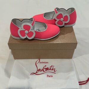 Christian Louboutin Melodie Pensee Flat in Pink and white